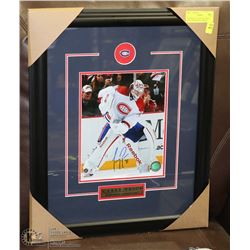 MONTREAL CANADIENS CAREY PRICE SIGNED AND FRAMED