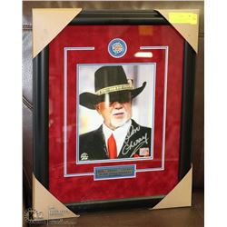 CANADIAN LEGEND DON CHERRY SIGNED & FRAMED PHOTO