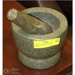 LARGE VERY HEAVY MORTAR AND PESTLE