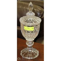 15 INCH BOHEMIAN CRYSTAL VASE WITH LID