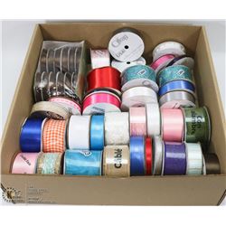 LARGE FLAT OF NEW RIBBON, LACE