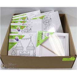 BOX OF 8 CANVAS PAINTSETS & EXTRA WATERCOLOUR