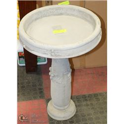 CONCRETE 2 PIECE ACORN BIRDBATH 16"X23"