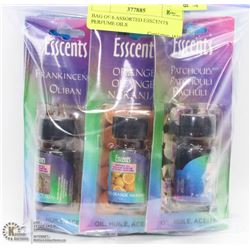 BAG OF 6 ASSORTED ESSCENTS PERFUME OILS