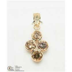 1) 14K YELLOW GOLD FANCY COLOR DIAMONDS PENDANT