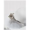 Image 2 : 2) 14K WHITE GOLD DIAMOND RING