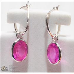 6) 14K WHITE GOLD RUBY EARRINGS