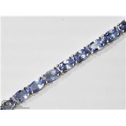 7) STERLING SILVER TANZANITE TENNIS BRACELET