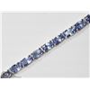 Image 1 : 7) STERLING SILVER TANZANITE TENNIS BRACELET