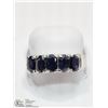 Image 1 : 9) STERLING SILVER SAPPHIRE RING