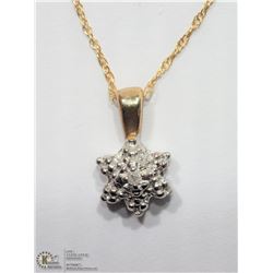 12) 10K YELLOW GOLD DIAMOND STAR SHAPED PENDANT