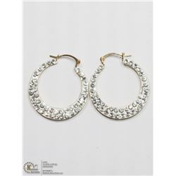 21) 10K YELLOW GOLD CUBIC ZIRCONIA EARRINGS