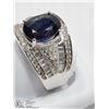 Image 2 : 22) STERLING SILVER SAPPHIRE RING
