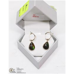 25) 14K YELLOW GOLD AMMOLITE EARRINGS