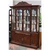 Image 1 : WOOD BUFFET & HUTCH WITH GLASS SHELVES