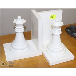 PAIR OF CHESS PIECE BOOKENDS