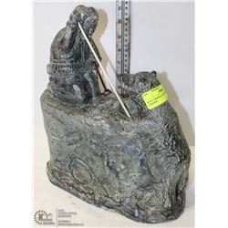 WOLF ORIGINAL SOAP STONE INUIT CARVING.