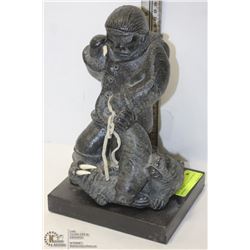 WOLF ORIGINAL SOAP STONE INUIT CARVING.