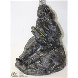 WOLF ORIGINAL SOAP STONE INUIT CARVING.