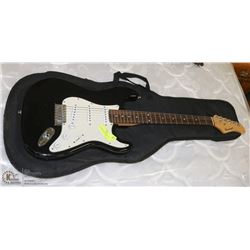ELECTRIC GUITAR BURSWOOD BLACK WITH SOFT CASE