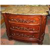 Image 1 : ORNATE MARBLE COMPOSITE TOPPED 3 DRAWER