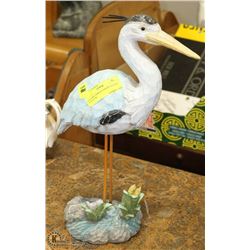 HERON GARDEN STATUE - 16"H X 9"W.