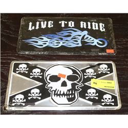 2 ASSORTED LICENSE PLATES