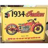 Image 1 : VINTAGE METAL POSTER "1934 INDIAN MOTORCYCLE"