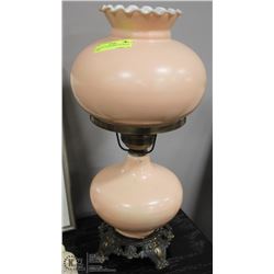 VINTAGE 1950'S HURRICANE PEACH LAMP