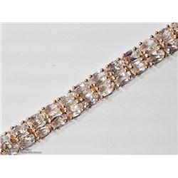 26) ROSE GP ST. SILVER MORGANITE TENNIS BRACELET