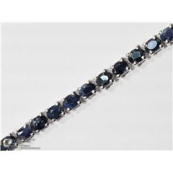 27) STERLING SILVER SAPPHIRE TENNIS BRACELET