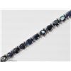 Image 1 : 27) STERLING SILVER SAPPHIRE TENNIS BRACELET