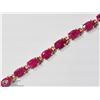 Image 1 : 29) ROSE GP STERLING SILVER RUBY TENNIS BRACELET