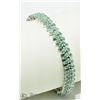 Image 2 : 31) STERLING SILVER 144 EMERALD BRACELET