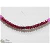 Image 2 : 34) 14K YELLOW GOLD MULTICOLOR RUBY BEAD NECKLACE