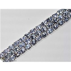 35) STERLING SILVER TANZANITE BRACELET