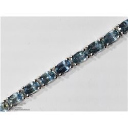 38) STERLING SILVER SAPPHIRE TENNIS BRACELET