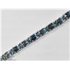 Image 1 : 38) STERLING SILVER SAPPHIRE TENNIS BRACELET