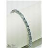 Image 2 : 38) STERLING SILVER SAPPHIRE TENNIS BRACELET