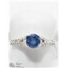 Image 1 : 41) 14K WHITE GOLD SAPPHIRE AND DIAMOND RING