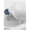Image 2 : 41) 14K WHITE GOLD SAPPHIRE AND DIAMOND RING