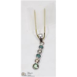 42) 14K WHITE GOLD ALEXANDRITE & DIAMOND PENDANT