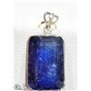 Image 1 : 45) 14K WHITE GOLD SAPPHIRE AND DIAMOND PENDANT