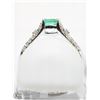 Image 3 : 48) 14K WHITE GOLD EMERALD AND DIAMOND RING