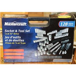 NEW MASTERCRAFT 128PC SOCKET & TOOL SET - 1/4 &3/8