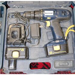 MASTERCRAFT 12 VOLT CORDLESS DRILL WITH EXTRA