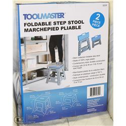 BLUE TOOLMASTER 2 PIECE FOLDABLE STEP STOOL
