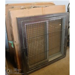 GROUP OF 4 HEAVY METAL COMMERCIAL SLIDING WINDOWS
