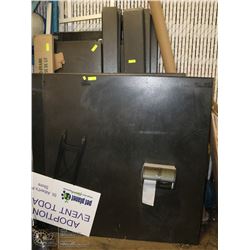 LARGE SECTION OF BATHROOM DIVIDER PANELS, DOORS