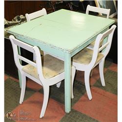 FARMHOUSE TABLE WITH BUTTERFLY LEAF & 4 CHAIRS